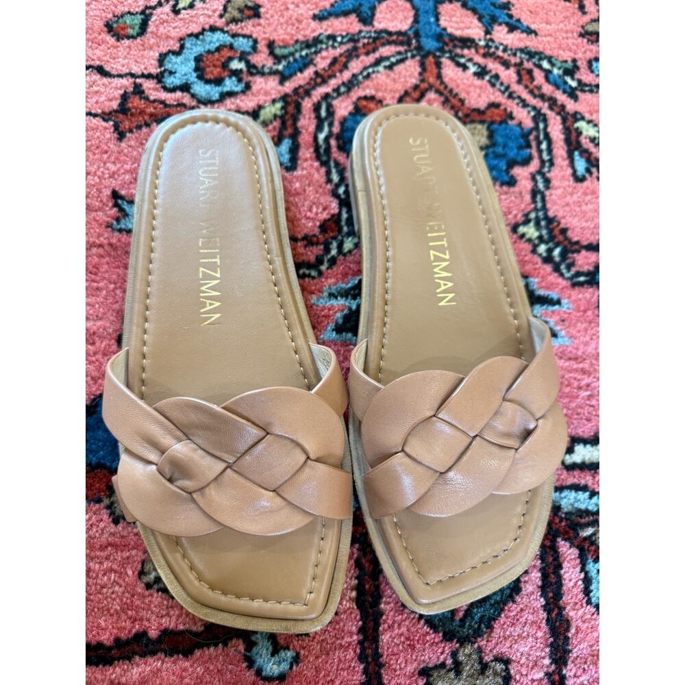 Stuart Weitzman Sierra Sandal Flats Leather Women's Shoes 7 Flats Resort Beach